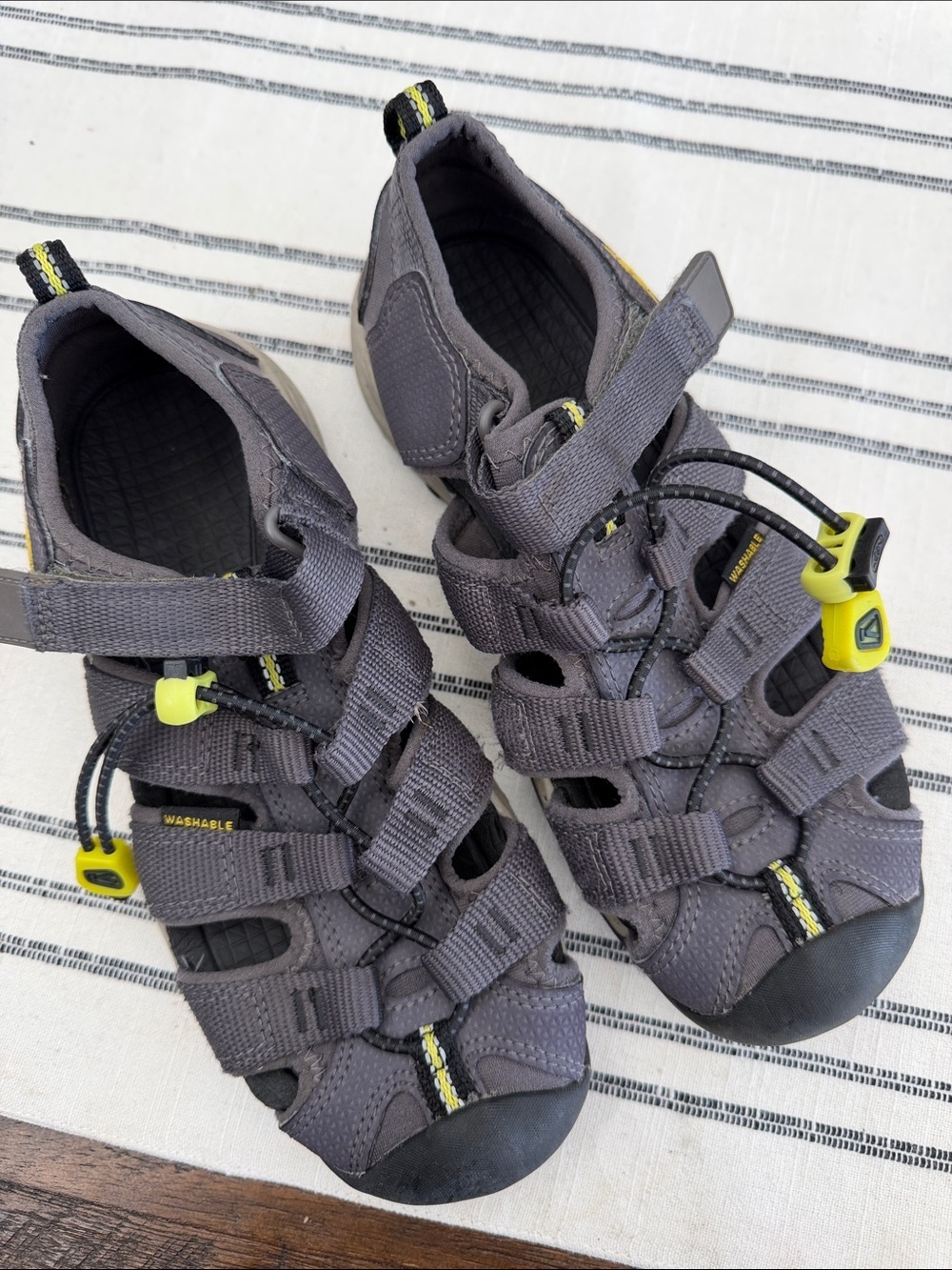 Keen Gray and Yellow Kids Closed-Toe Sandals